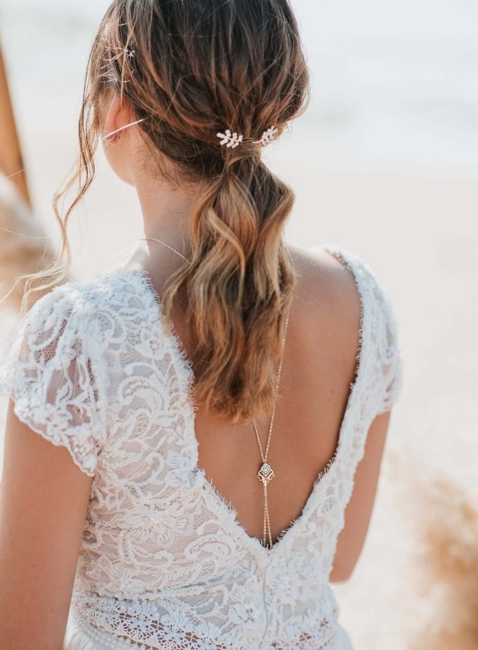 necklace for backless wedding dress Pearl Crystal Lariat Necklace