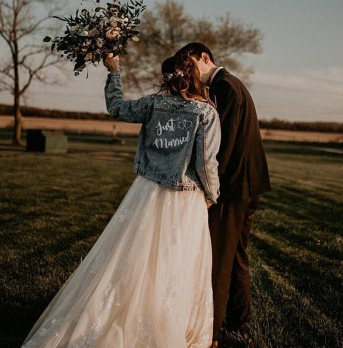 Who Else Wants a Bridal Jean Jacket Cute On Sale Emmaline