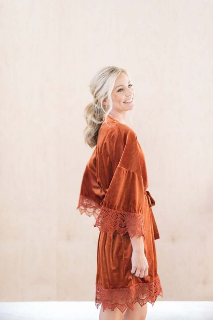 burnt orange velvet bridesmaid dresses Sheath One Shoulder Velvet Bridesmaid Dresses with Slit