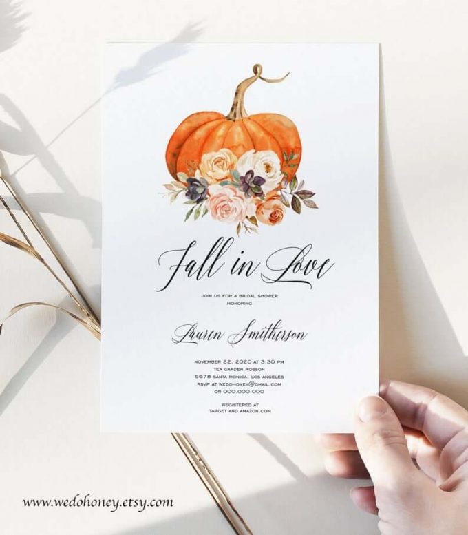weddings Wedding Rehearsal Dinner invitation custom printable Fall Autumn pumpkin practice lunch