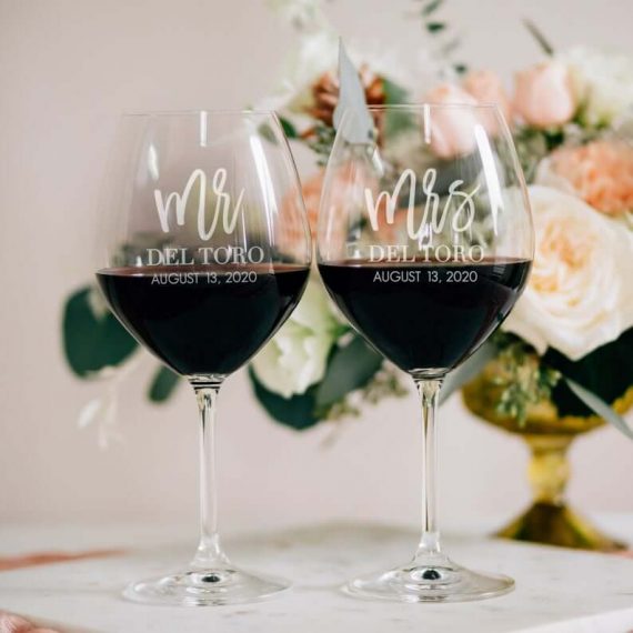 Where To Get Wine Glasses Engraved for Wedding Gift? Ask Emmaline