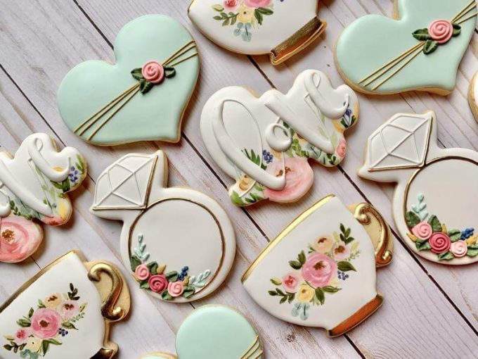 Wedding Dress, Teacups, Mr. and Mrs Wedding popular Cookies