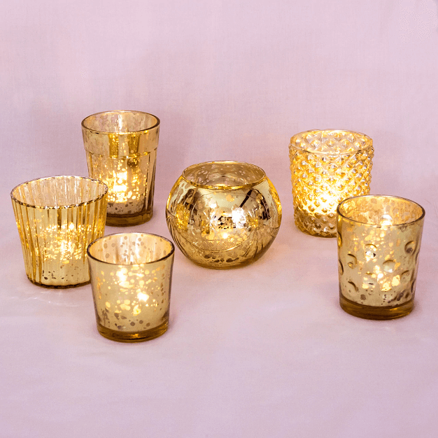 77 X Silver Tea Light Holders Mercury Glass Candle Votive Wedding Vintage 8hr for sale online 