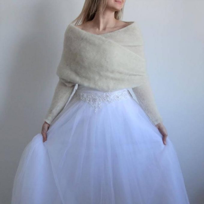 White Sweater for Wedding Dresses