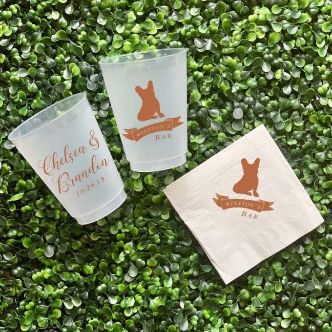 wedding cups with dog face