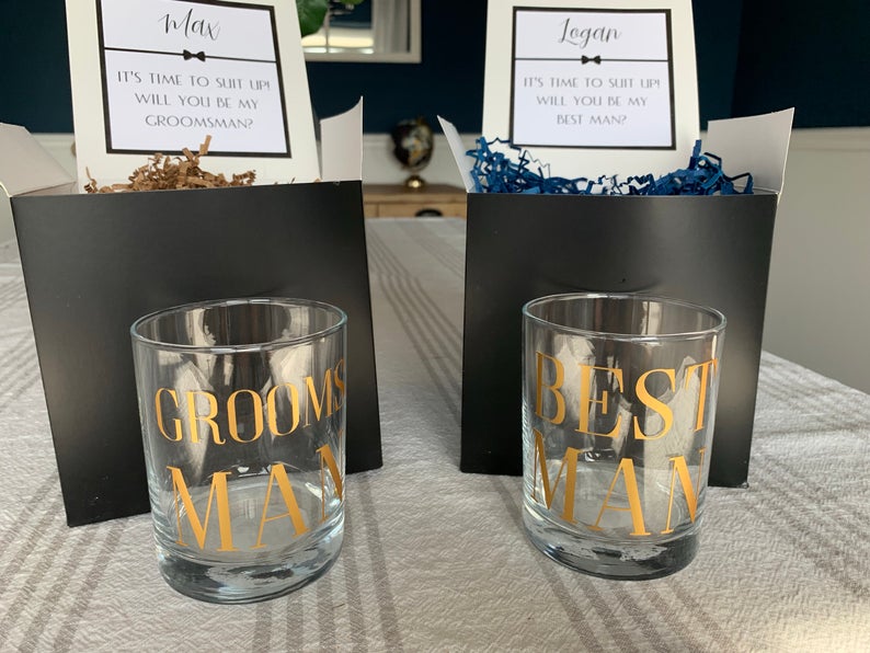 Be My Groomsman Scotch Glass | Emmaline Bride Wedding Blog