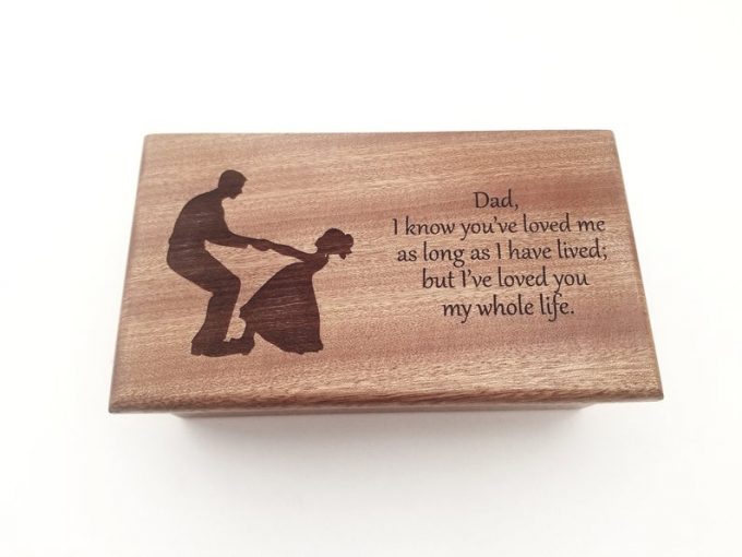 Personalized Father Daughter Fishing Music Box Choose Your Song, Father of the Bride Wood Music Box, Gift from Daughter to selling Father