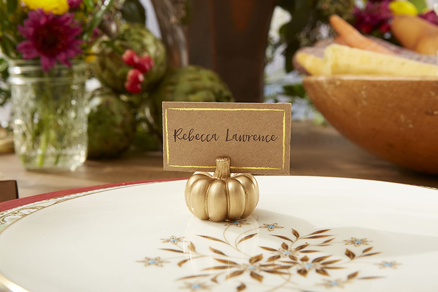 These Pumpkin Place Card Holders Are PicturePerfect Emmaline Bride