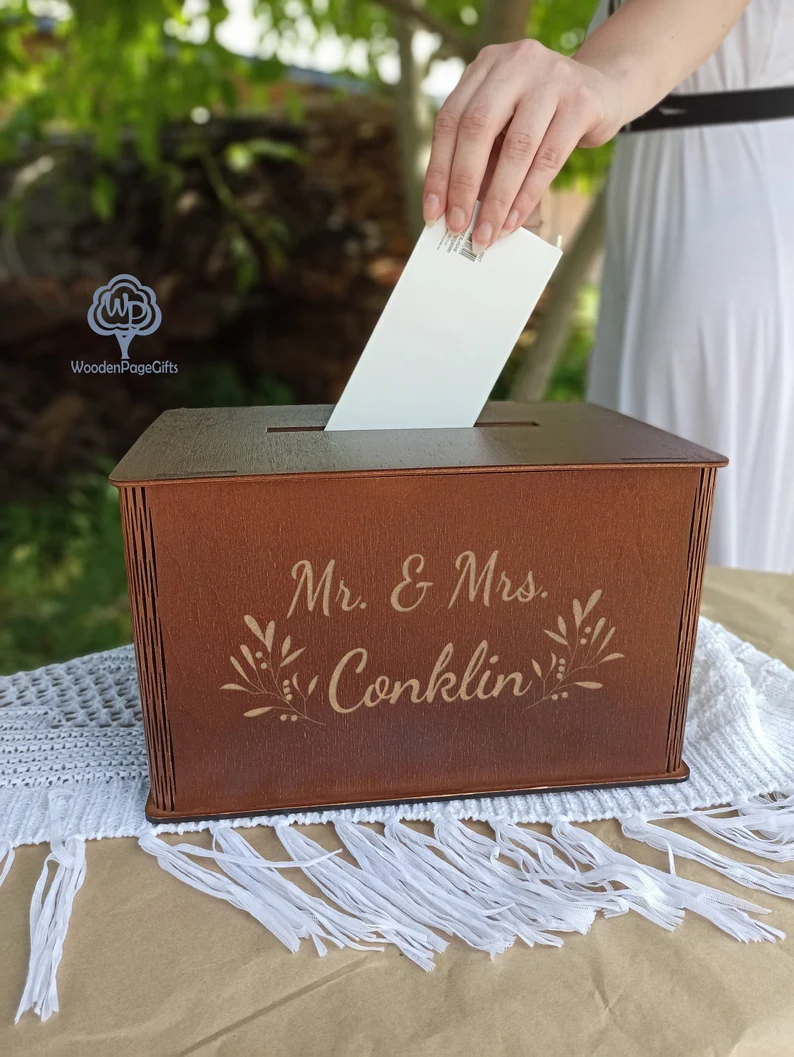 Brown Wood Wedding Card Box, Hobby Lobby