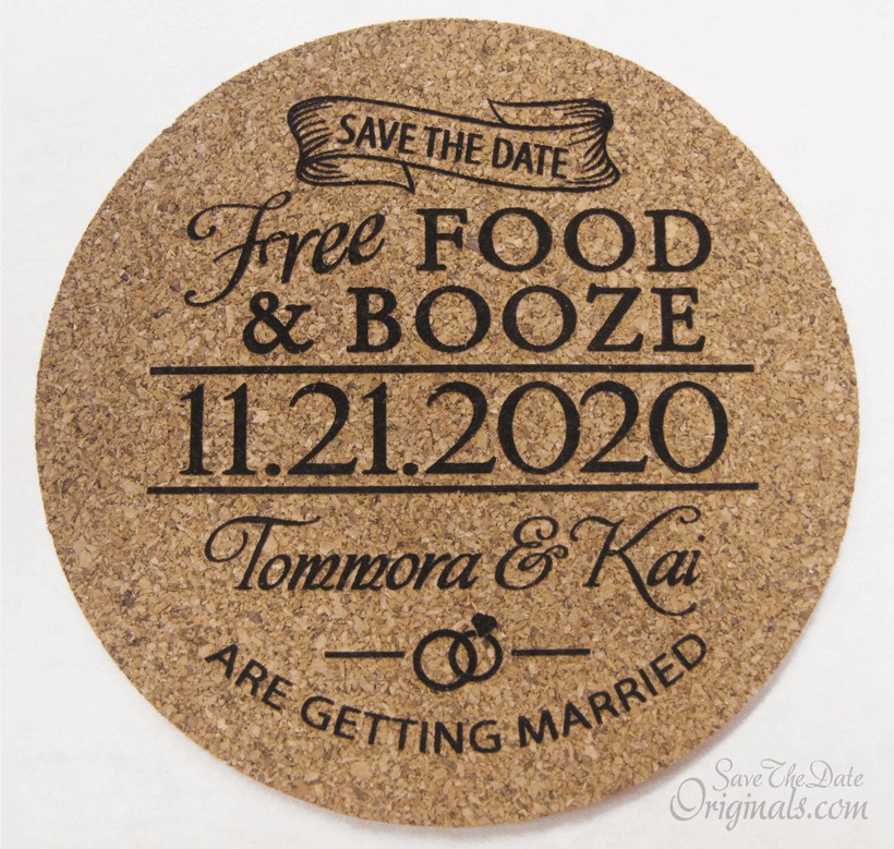Cork Coaster Save the Dates Emmaline Bride