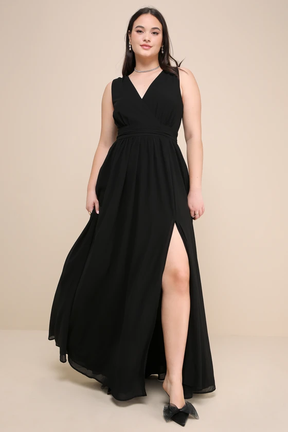 blue dress for baby girl Black Satin Mermaid Long Bridesmaid Dresses, MBD280 main image 0