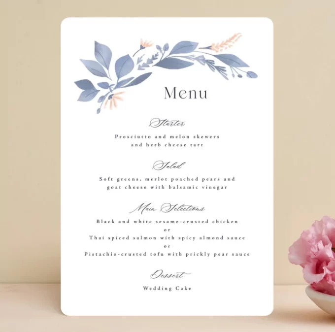 menus for buffet wedding