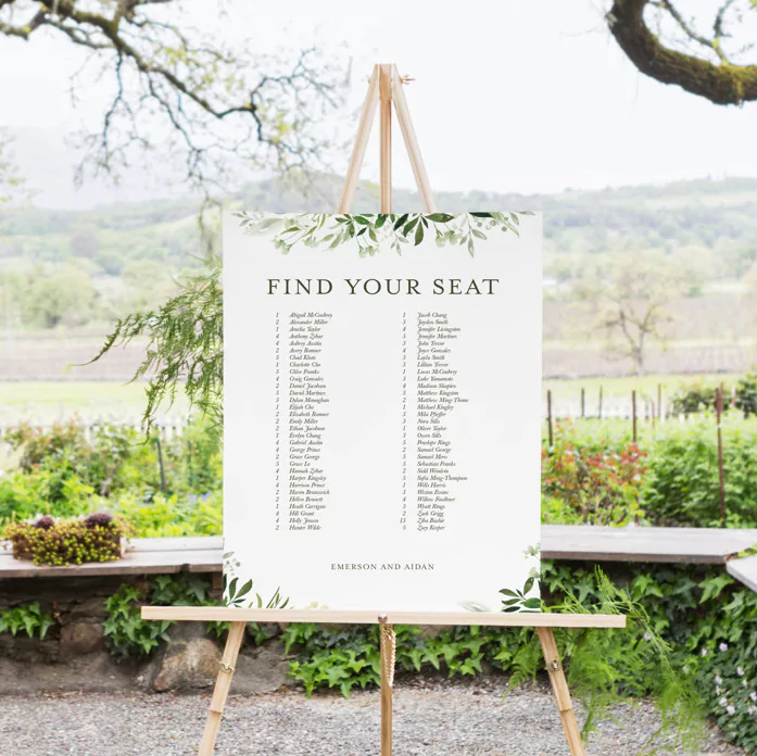 Antiqued White Freestanding Metal Wedding Table Plan/Easel/Picture Display 