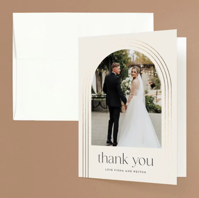 thank you note to wedding dress designer Thank You Card Design