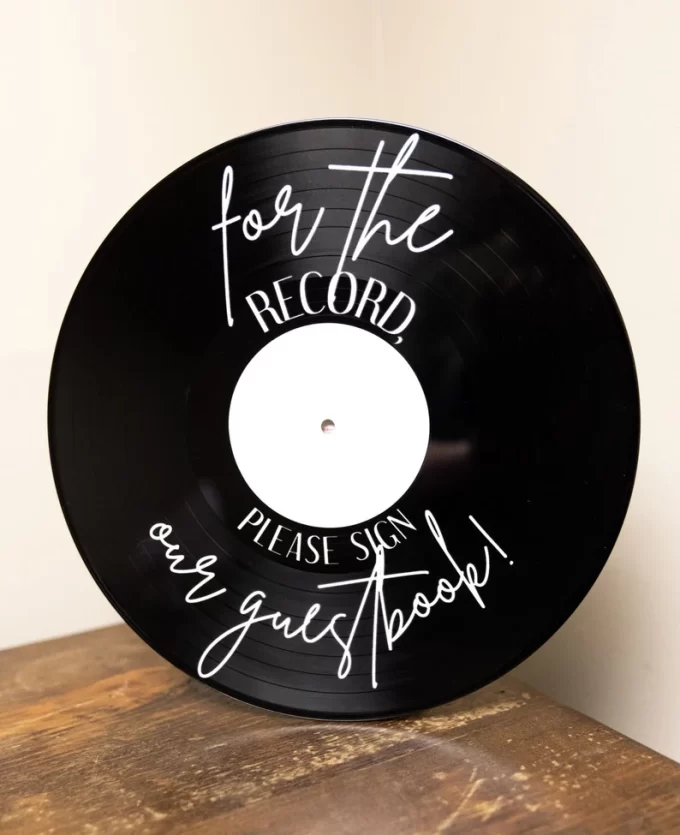 vinyl record guest book diy