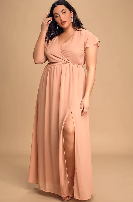slim fit dress slacks Plus Size Autumn Queen Chiffon Maxi Dress 3 main image 0