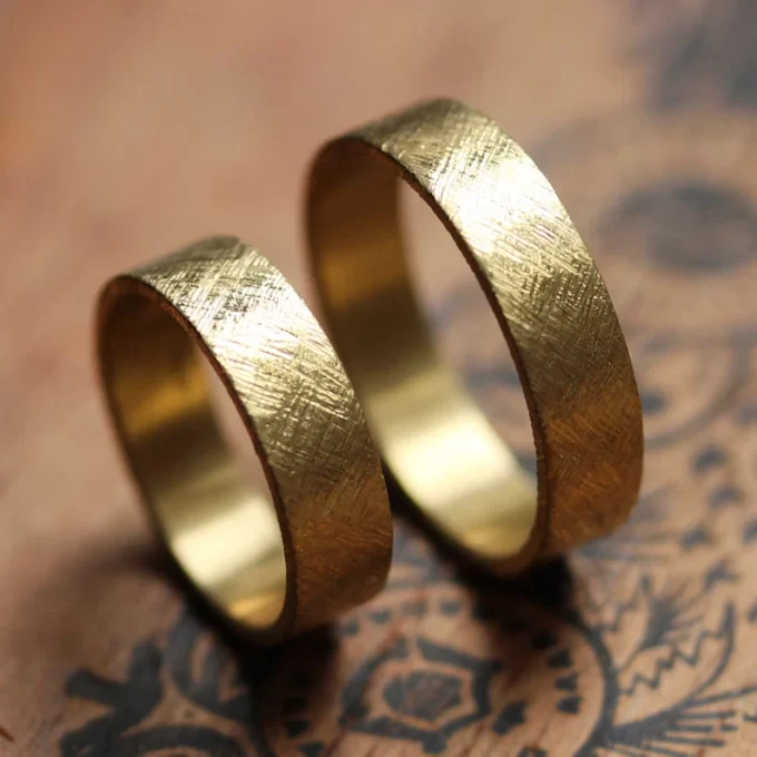 22k Gold Wedding Band Set HANDMADE A DAY