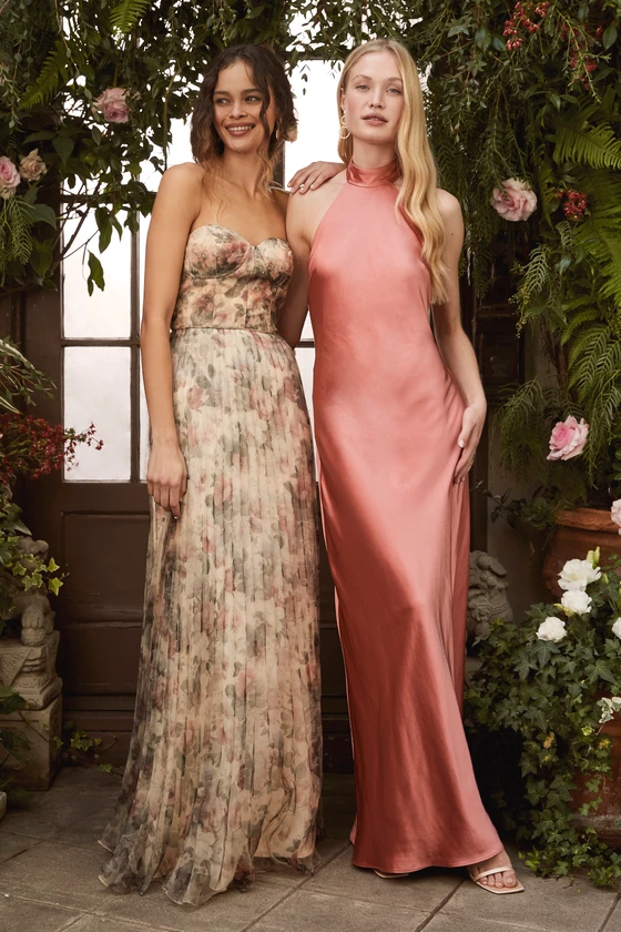 27 Floral Print Bridesmaid Dresses That Are Romantic and Flowy
