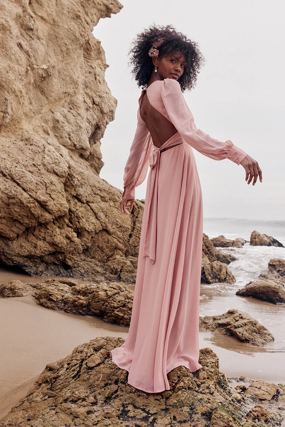 long sleeve bridesmaid dress Elegant Half Sleeves Chiffon Long Bridesmaid Dresses