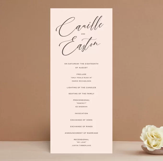 Examples of Ceremony Programs: Simple + Easy Templates