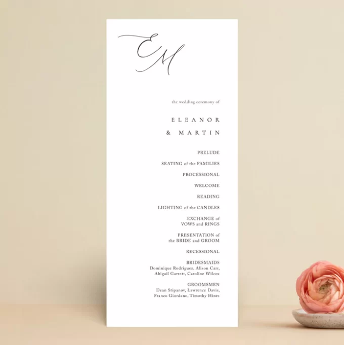 Examples of Ceremony Programs: Simple + Easy Templates