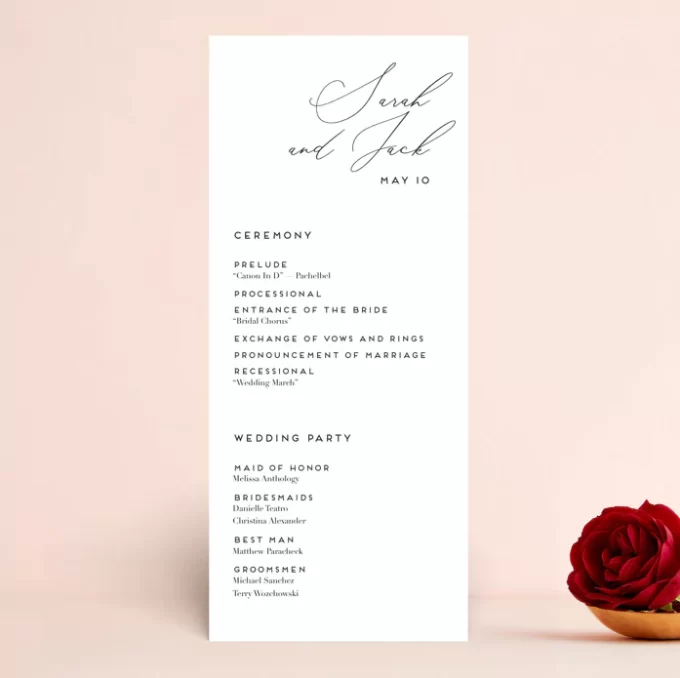 Examples of Ceremony Programs: Simple + Easy Templates