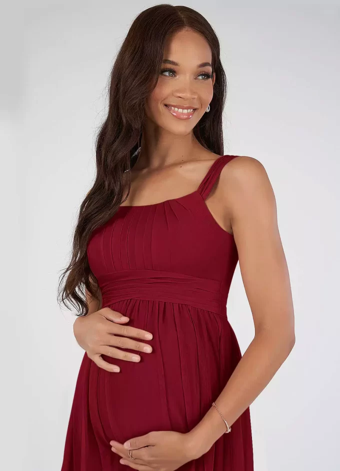 blue dress for baby girl Burgundy Chiffon Sequin Bodice Maternity Maxi Dress – PinkBlush main image 0