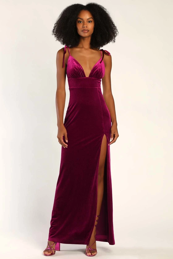 Elegant Berry Hued Wedding Guest Dress That Steals the Spotlight