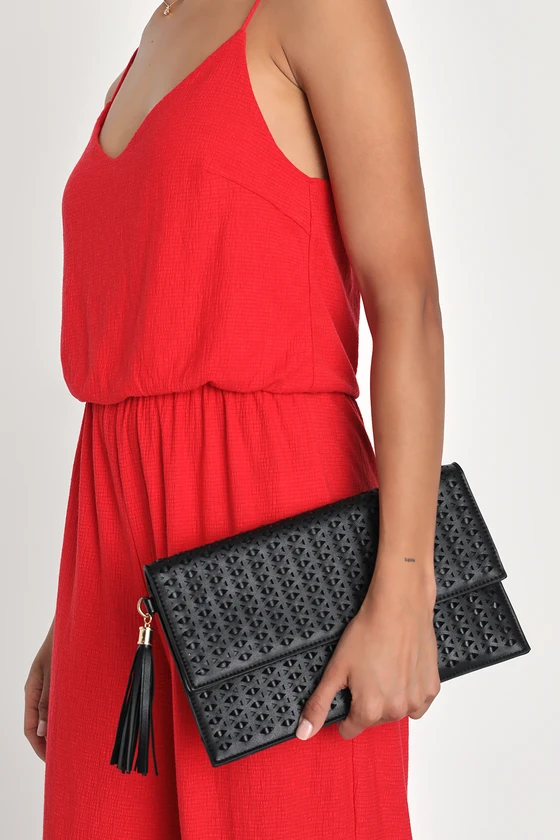 open lace back dress Nina Concord Pleated Satin Frame Clutch in Red Rouge