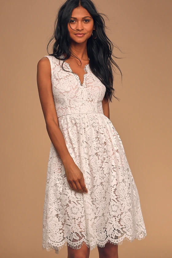 september bridal shower dress Zapakasa Women Ivory V-Neck Short Wedding Dress with Lace Bodycon Long  Sleeves Bridal Shower Dress with Sash main image 0
