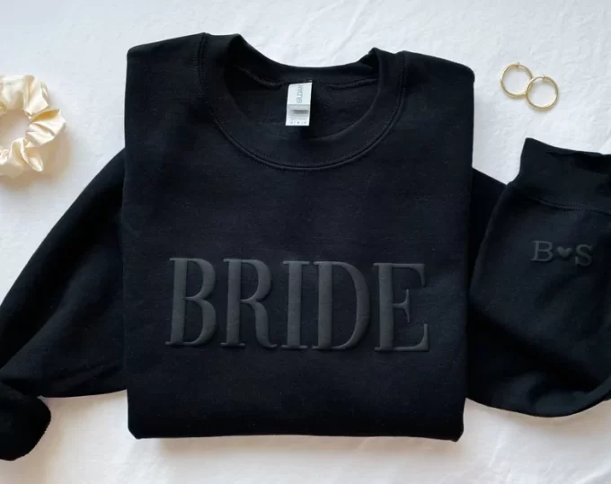 bride sweater in black with black lettering