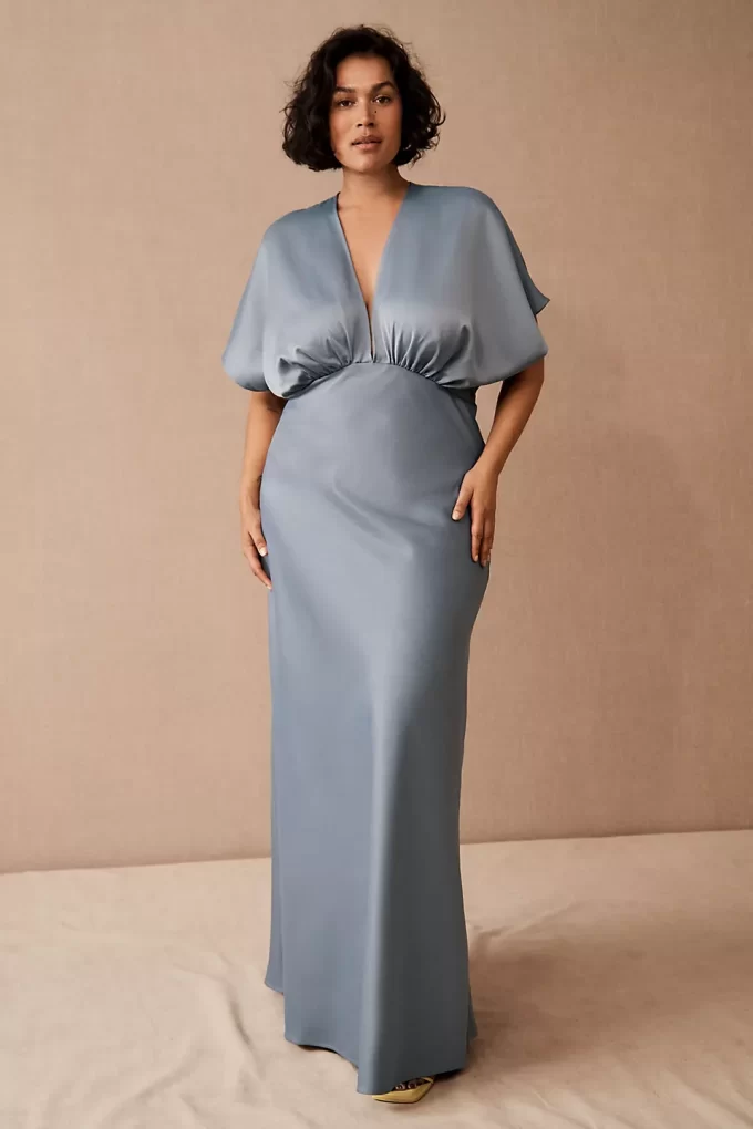 citrus colored bridesmaid dresses Burnt Orange Bridesmaid Dress Chic Bateau Neckline Ruffle Short Sleeves Sheath/Column Chiffon Bridesmaid Dress with Slit main image 0