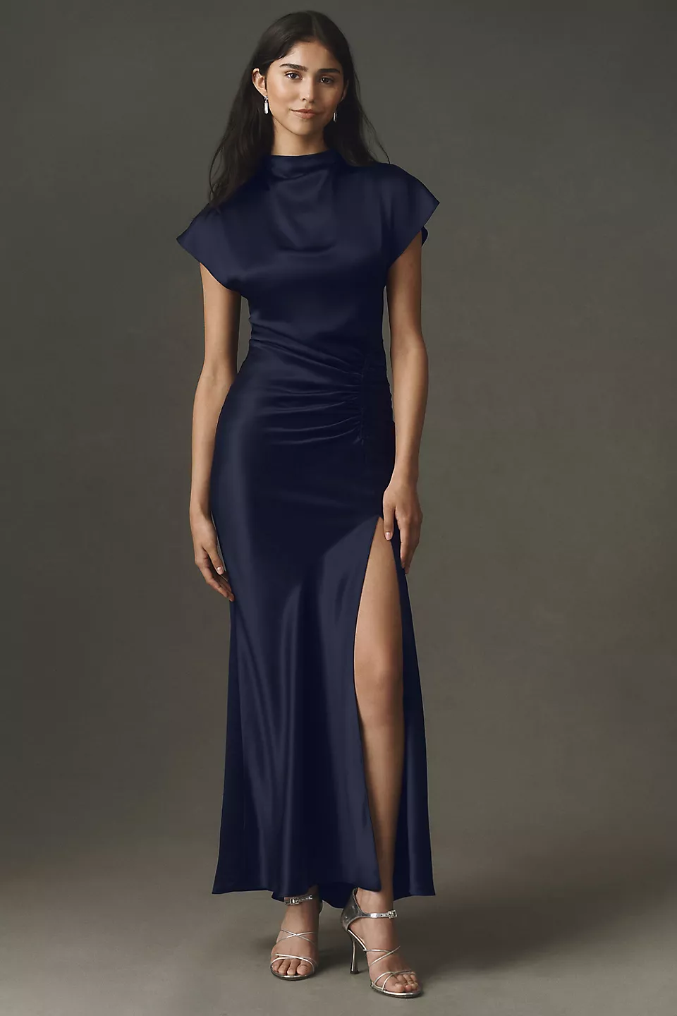 navy blue bridesmaid dresses modest That Are Blue mermaid