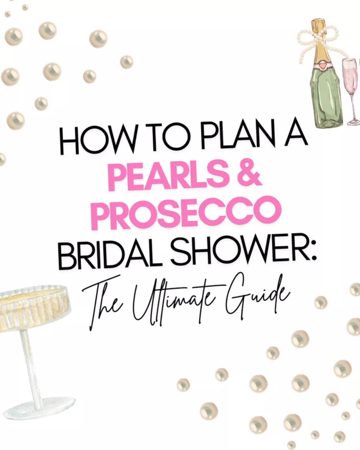 pearls and prosecco bridal shower dress code PEARLS & PROSECCO Bridal Shower Invitation – MILKY PAPERIE