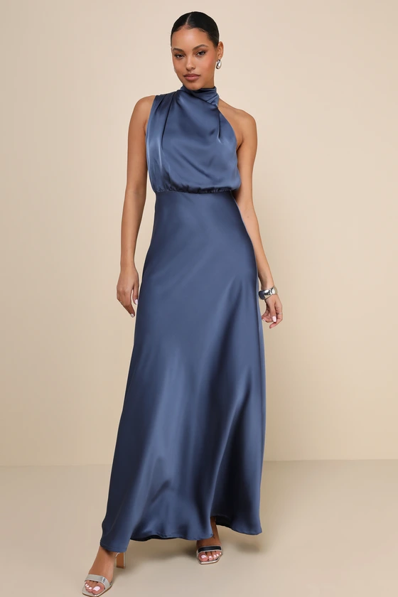 blue pinstripe dress Chérie Pinstripe Dress [Final Sale] XL