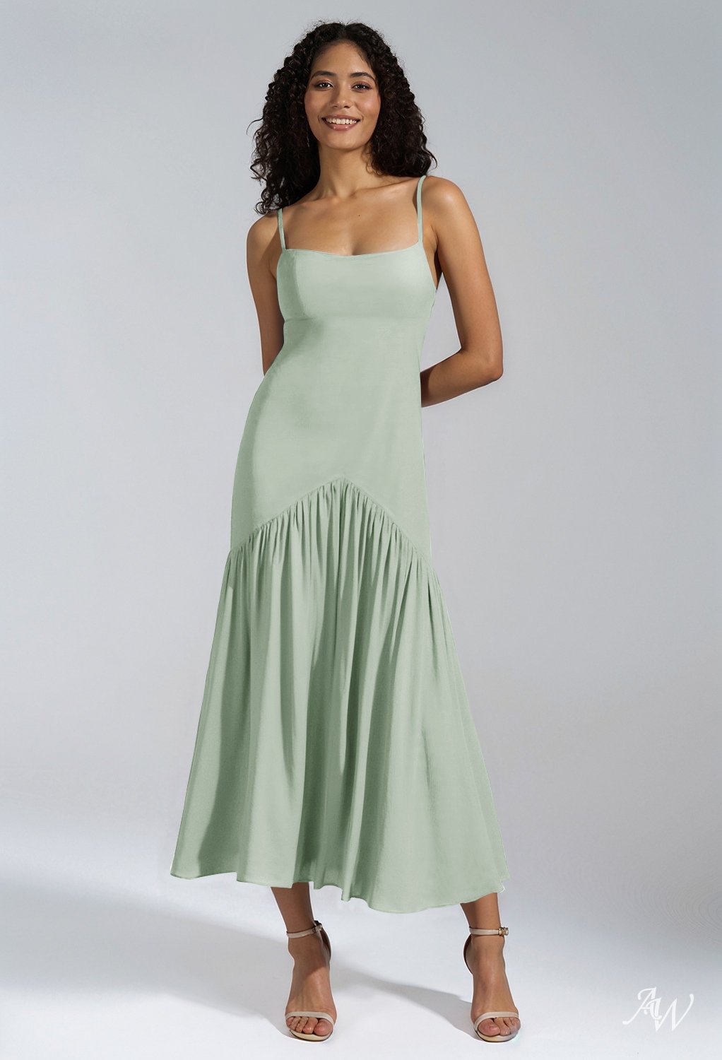 bridesmaid dresses olive Light Blue Chiffon Mixed Bridesmaid Dresses – Lisposa