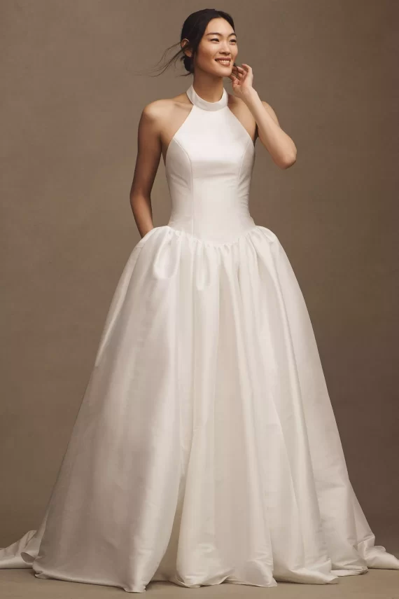 Basque Waist Wedding Dresses That Fit + Flatter: Drop Waist Bridal Gowns