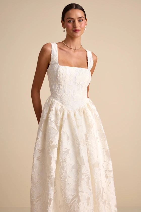 sachin and babi light blue dress 3D Floral A-line Wedding Dress | Dropped Basque Waist Boning Corset Bodice  Off-the-Shoulder Sleeves Subtle Cream Sparkle