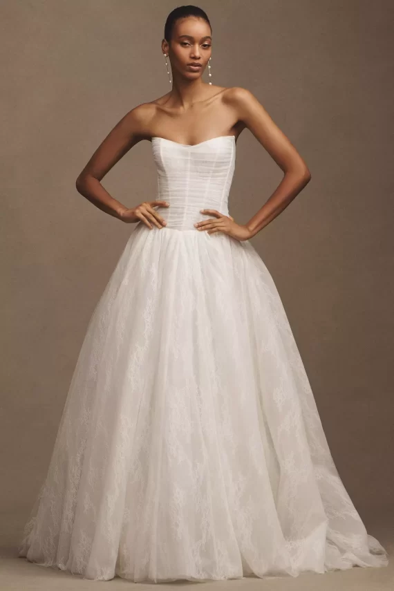 Basque Waist Wedding Dresses That Fit + Flatter: Drop Waist Bridal Gowns