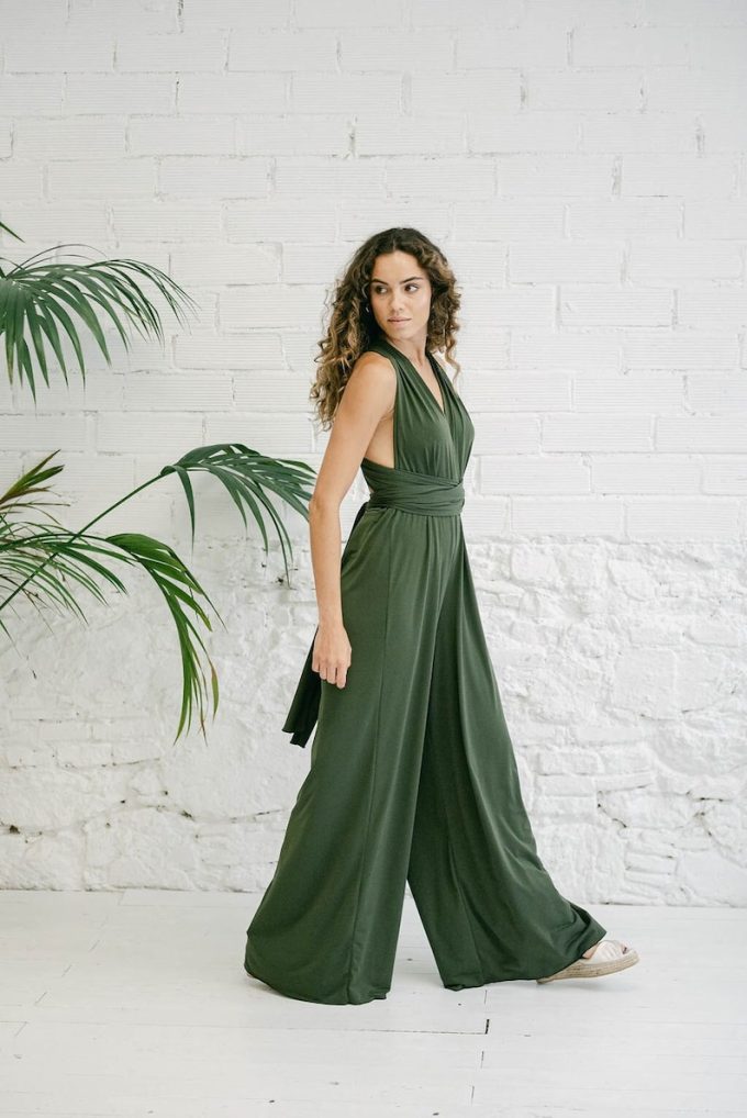 non silk bridesmaid dresses Nora Modest A-Line Wrap Satin Bridesmaid Dresses With Slit, Eucalyptus main image 0