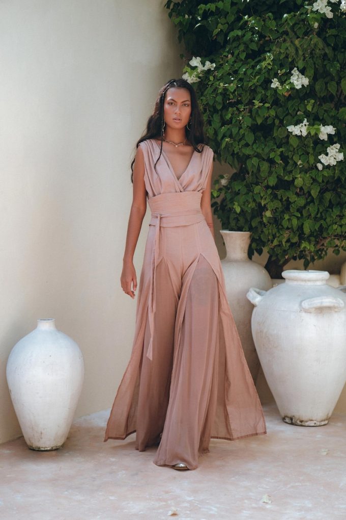 bridesmaid outfits not dresses Knot Front Drape Detail Satin Bridesmaid Dress main image 0