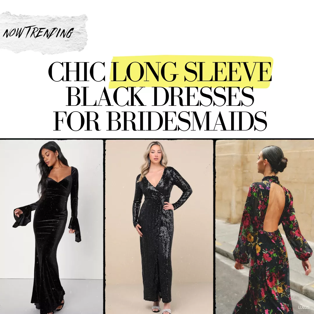 LONG SLEEVE Black Bridesmaid Dresses That Are Stylish + Chic
