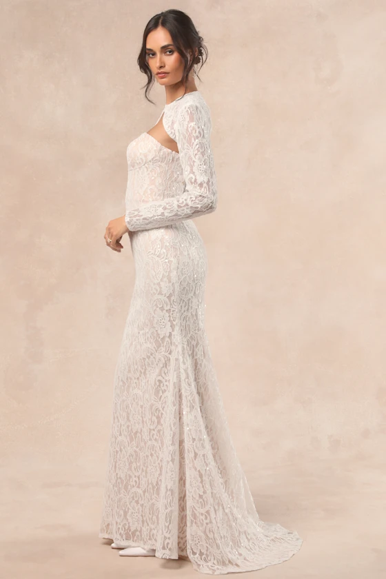 knee length dresses for ladies Deep V-neck Lace Boho Wedding Dress with Cut Hem – loveangeldress