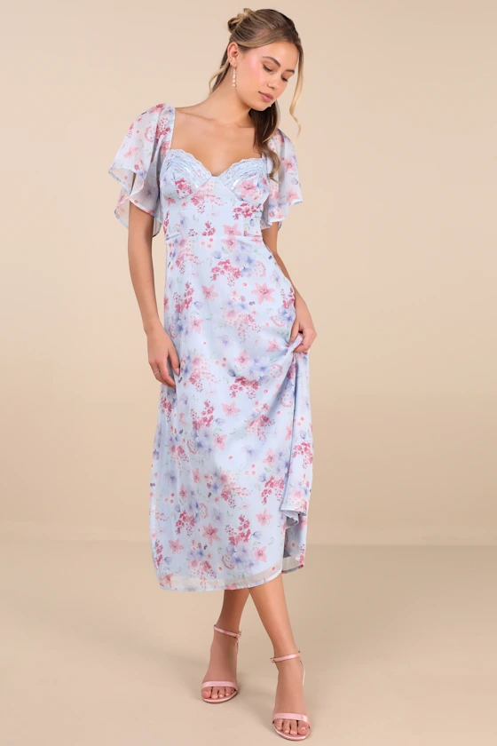 open lace back dress Garden Embroidery Short Evening Dress with Jacket Ankle Length SF237, Same As Picture / 8 main image 1