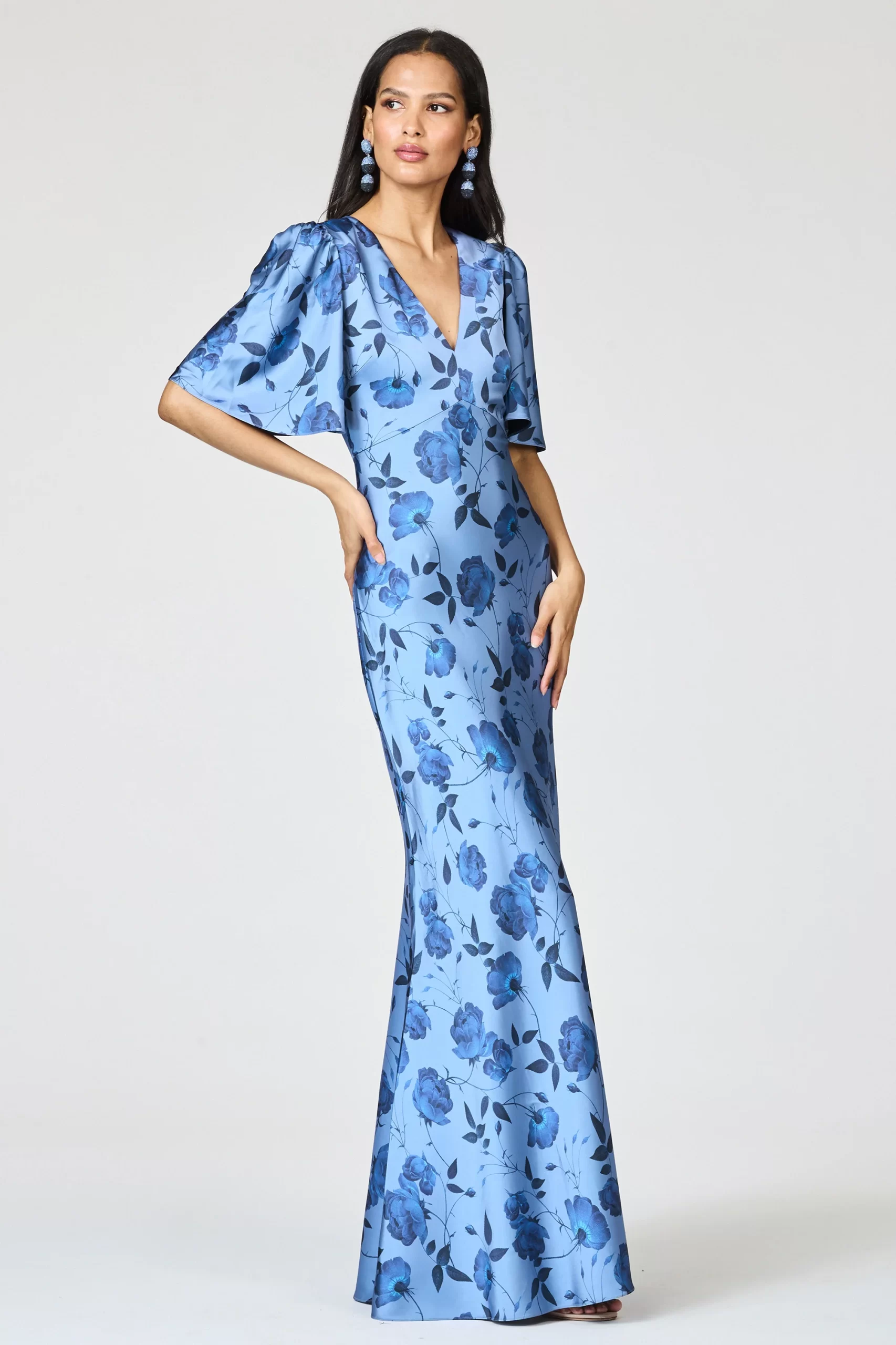 free people beach dresses Flowy V-neck Maxi Dress for women | Metallic Grey main image 0