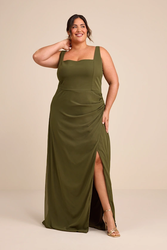 slim fit dress slacks GLS Plus Size Long Mother of The Bride Dress - Burgundy main image 0