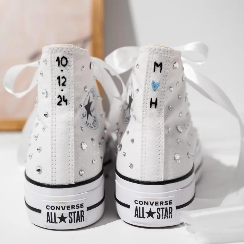 converse personalizzate converse bianche strass