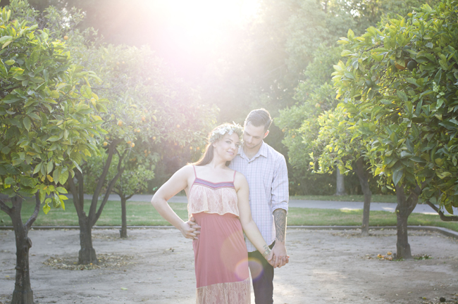 sun shines on couple at their Santa Fe Springs engagement session