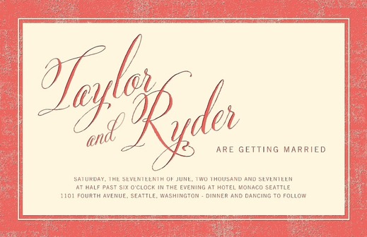 Boldly Bordered Letterpress Invitations Weddings