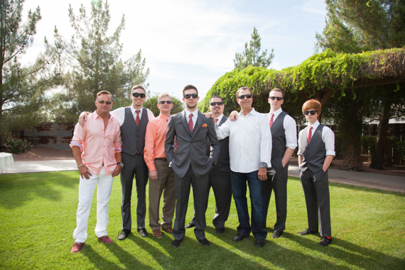 rustic chic DIY arizona wedding at Shenandoah Mill groom, groomsmen, fathers
